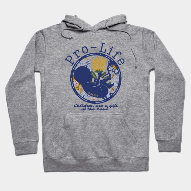 Pro-Life Flower Tee Hoodie by Little Fishes Catholic Tees